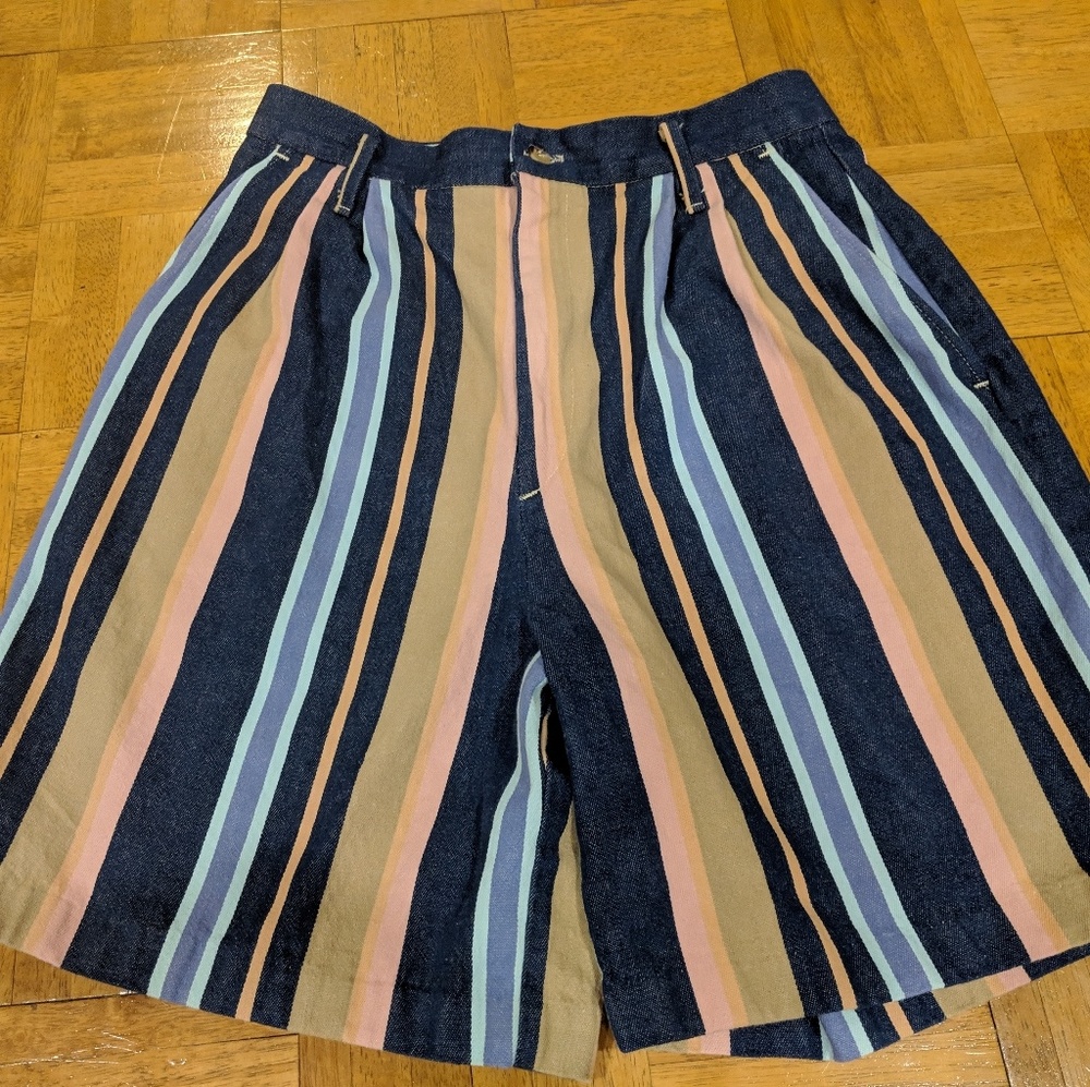 Vintage striped womens shorts fun colors